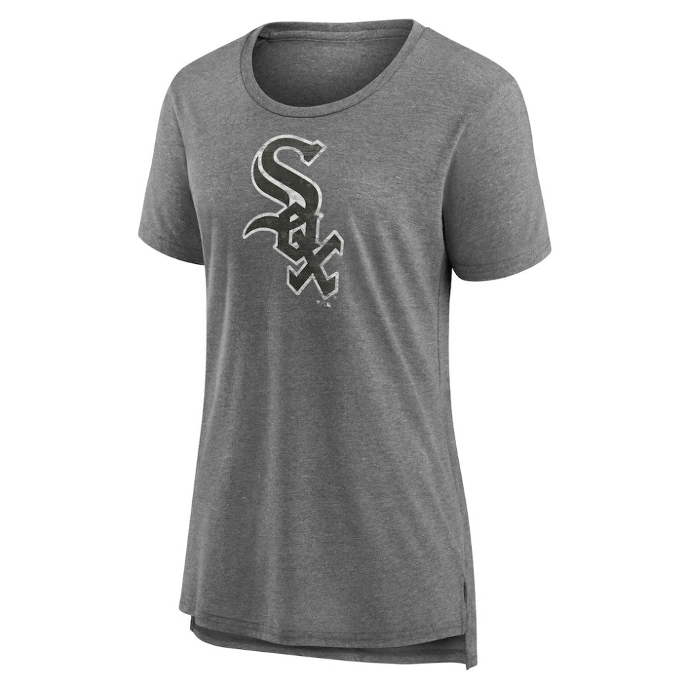 Chicago White Sox Women's Weathered Official Logo Tri-Blend T-Shirt - Gray