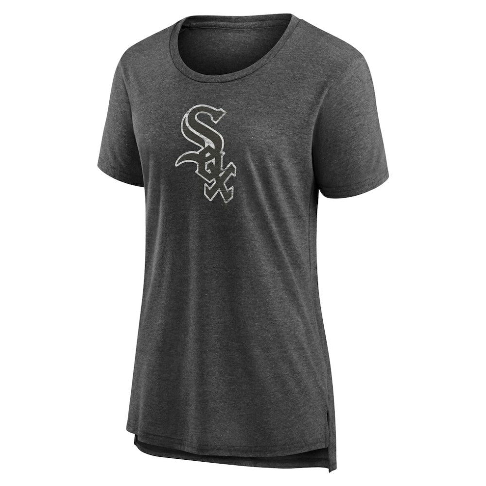 Chicago White Sox Women's Weathered Official Logo Tri-Blend T-Shirt - Gray