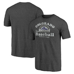 Colorado Rockies Our Game Tri-Blend T-Shirt - Charcoal