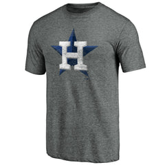 Houston Astros Weathered Official Logo Tri-Blend T-Shirt - Heather Gray
