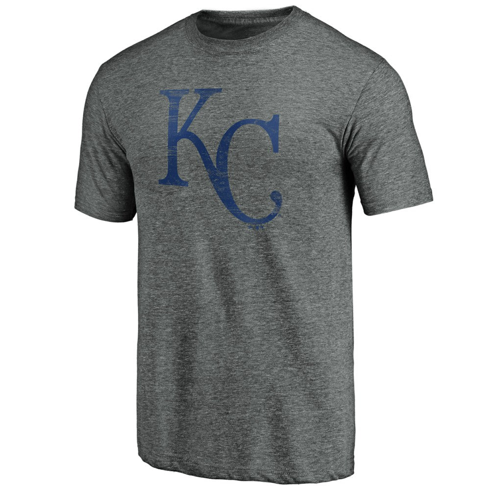 Kansas City Royals Weathered Official Logo Tri-Blend T-Shirt - Heather Gray