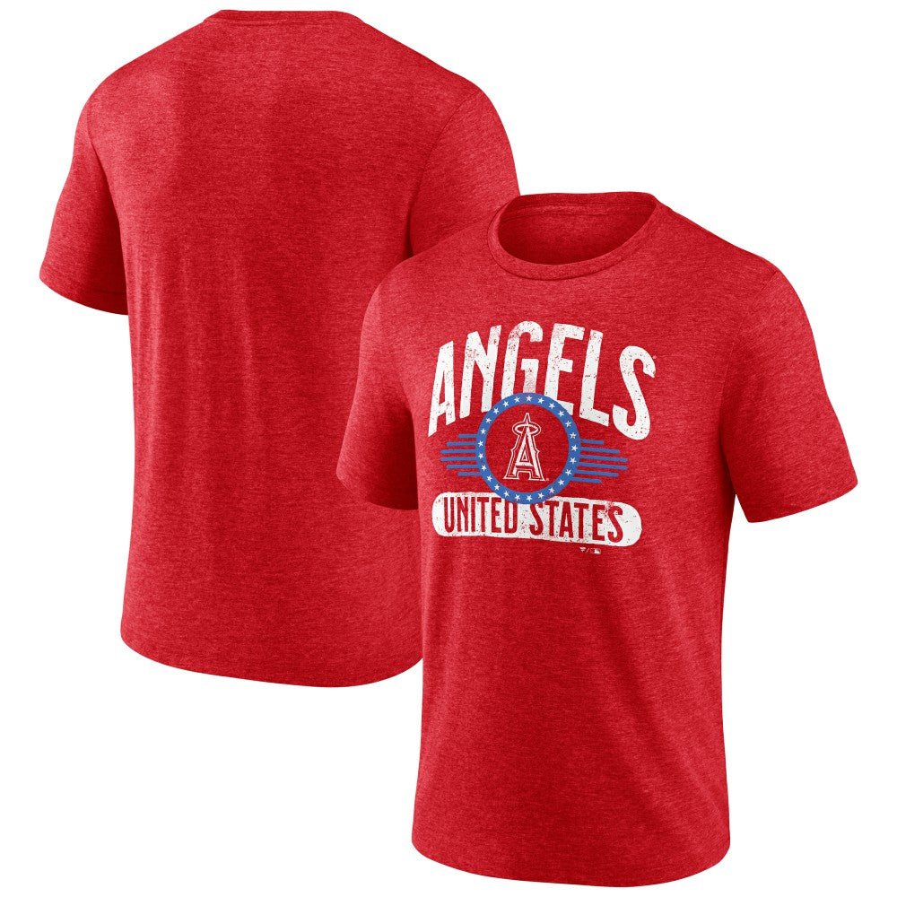 Los Angeles Angels Badge of Honor Tri-Blend T-Shirt - Red