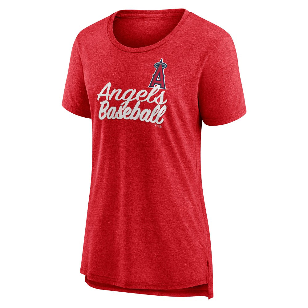 Los Angeles Angels Women's Practice Time Tri-Blend T-Shirt - Red