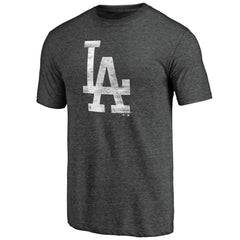 Los Angeles Dodgers Weathered Official Logo Tri-Blend T-Shirt - Charcoal