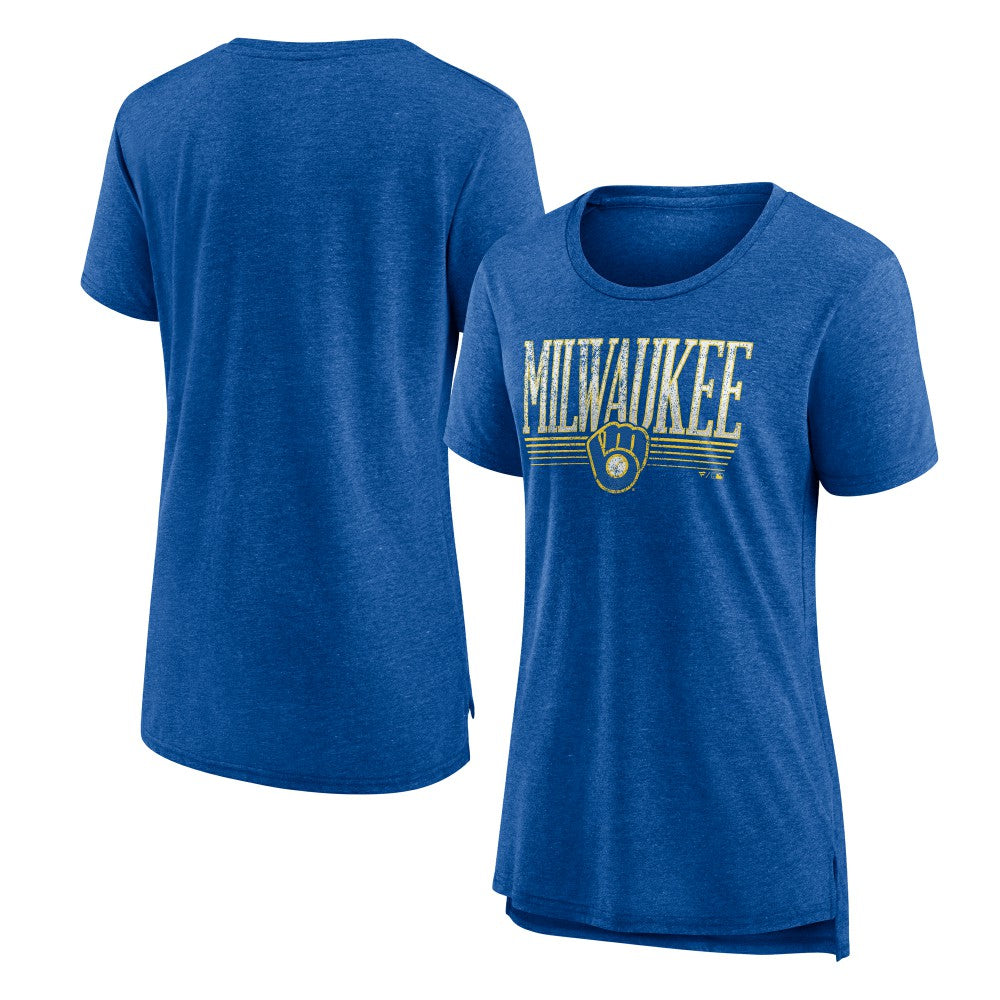 Milwaukee Brewers Women's Toppler Tri-Blend T-Shirt - Royal