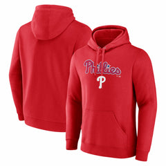 Philadelphia Phillies Team Lockup Pullover Hoodie - Red