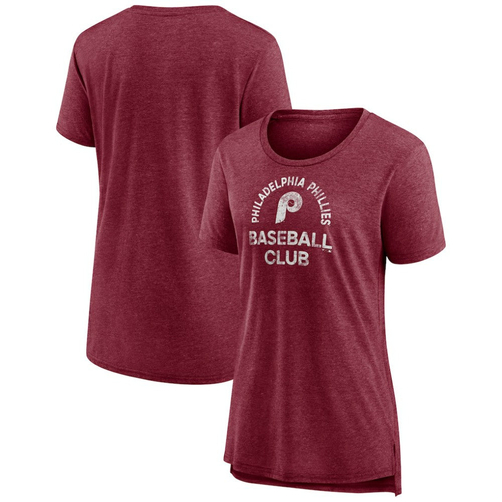 Philadelphia Phillies Women's Selected First Tri-Blend T-Shirt - Burgundy