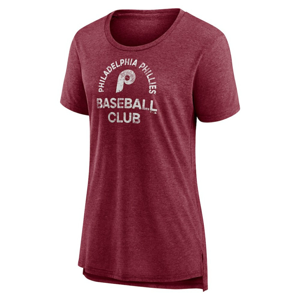Philadelphia Phillies Women's Selected First Tri-Blend T-Shirt - Burgundy