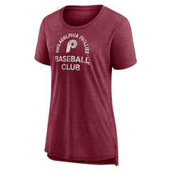Philadelphia Phillies Women's Selected First Tri-Blend T-Shirt - Burgundy