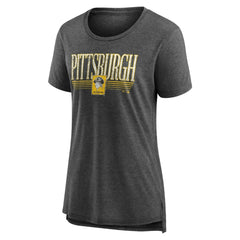 Pittsburgh Pirates Women's Toppler Tri-Blend T-Shirt - Gray