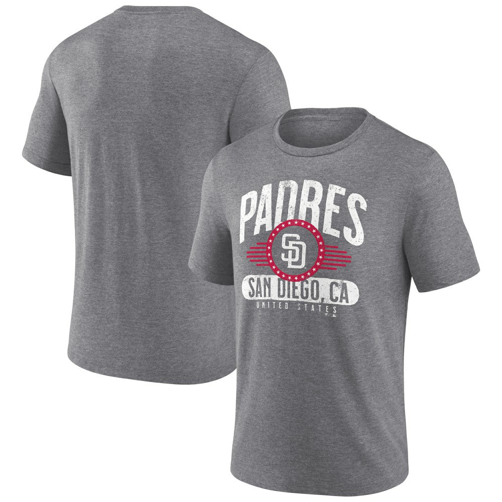 San Diego Padres Badge of Honor Tri-Blend T-Shirt - Heather Gray