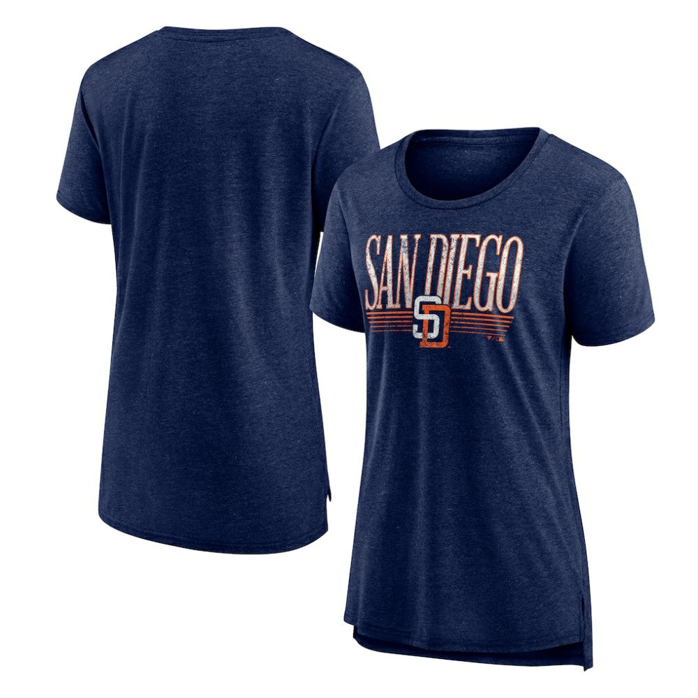 San Diego Padres Women's Toppler Tri-Blend T-Shirt - Navy