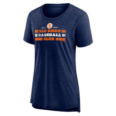 San Diego Padres Women's Power Swing Tri-Blend T-Shirt - Navy
