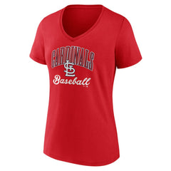 St. Louis Cardinals Women's Victory Script V-Neck T-Shirt - Red