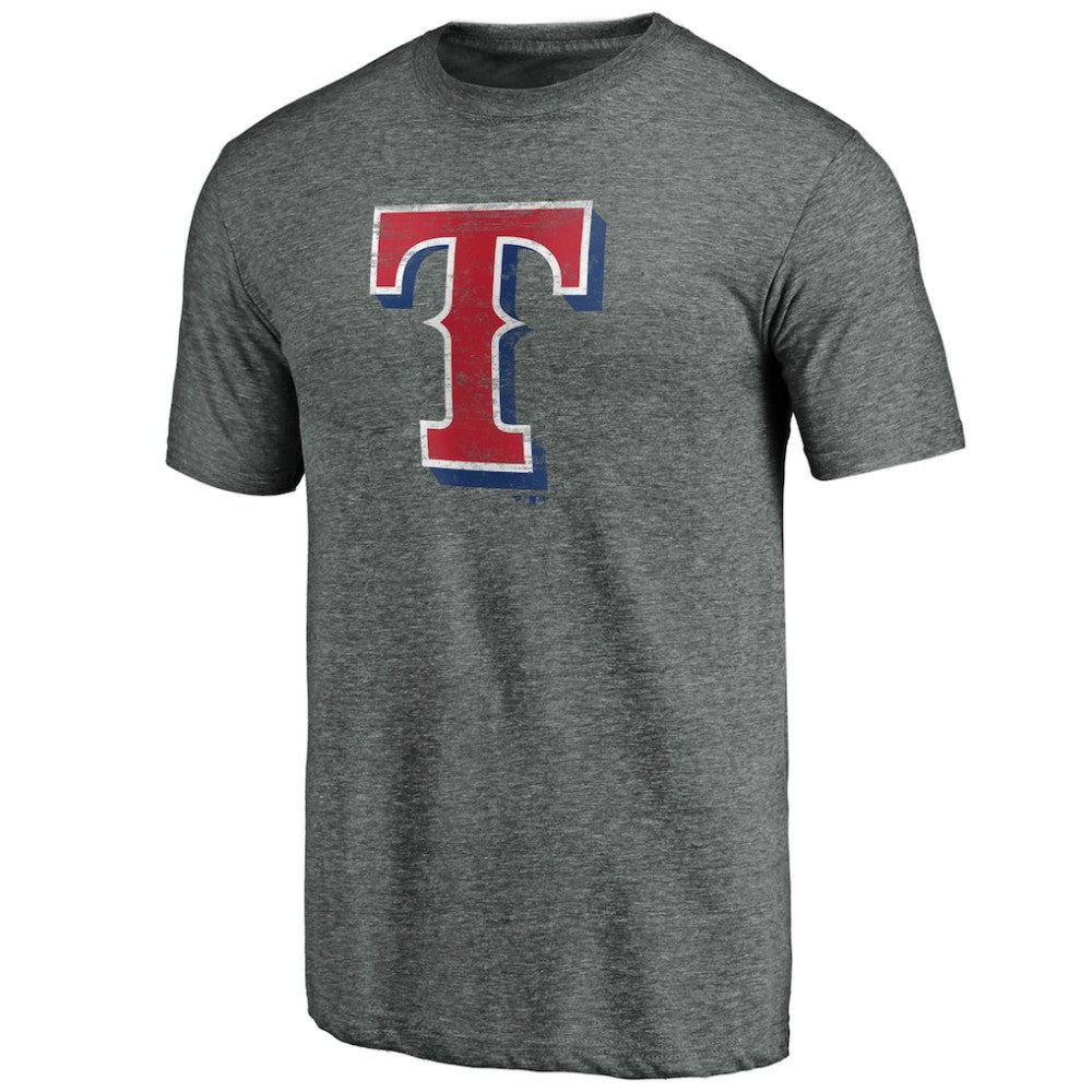 Texas Rangers Weathered Official Logo Tri-Blend T-Shirt - Heather Gray