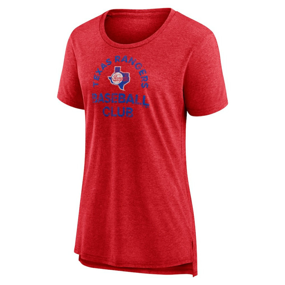 Texas Rangers Women's Selected First Tri-Blend T-Shirt - Red