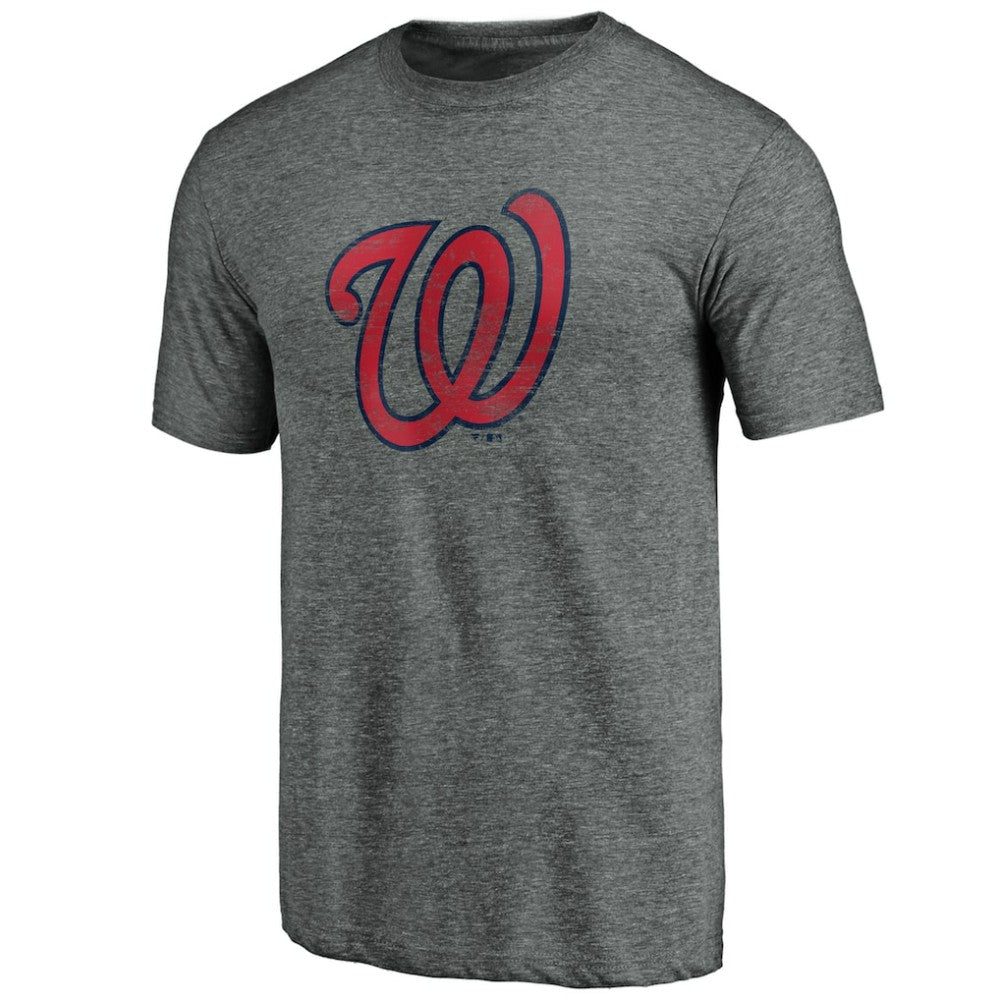 Washington Nationals Weathered Official Logo Tri-Blend T-Shirt - Heather Gray