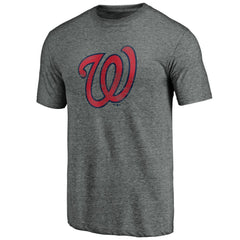 Washington Nationals Weathered Official Logo Tri-Blend T-Shirt - Heather Gray