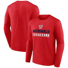 Washington Nationals Let's Go Long Sleeve T-Shirt - Red