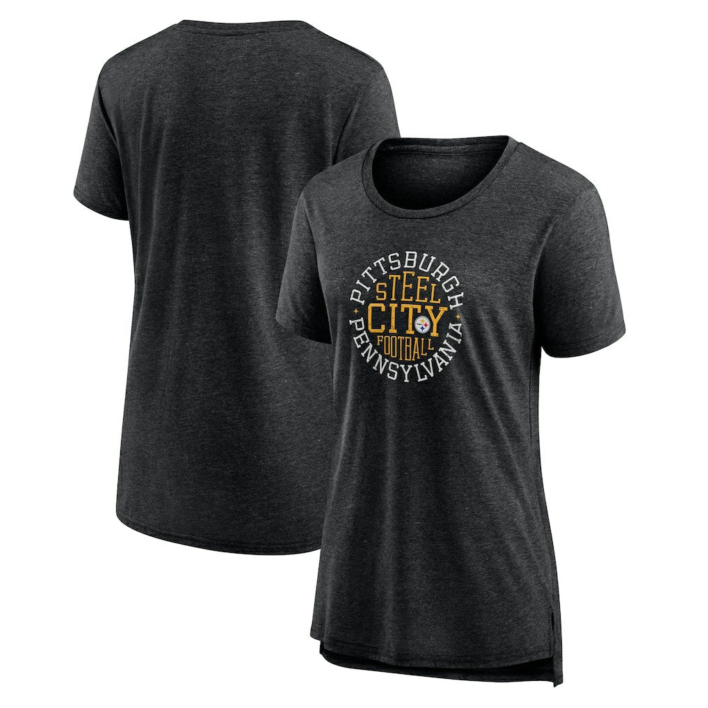 Pittsburgh Steelers Women's Steel City Tri-Blend T-Shirt - Charcoal on sale