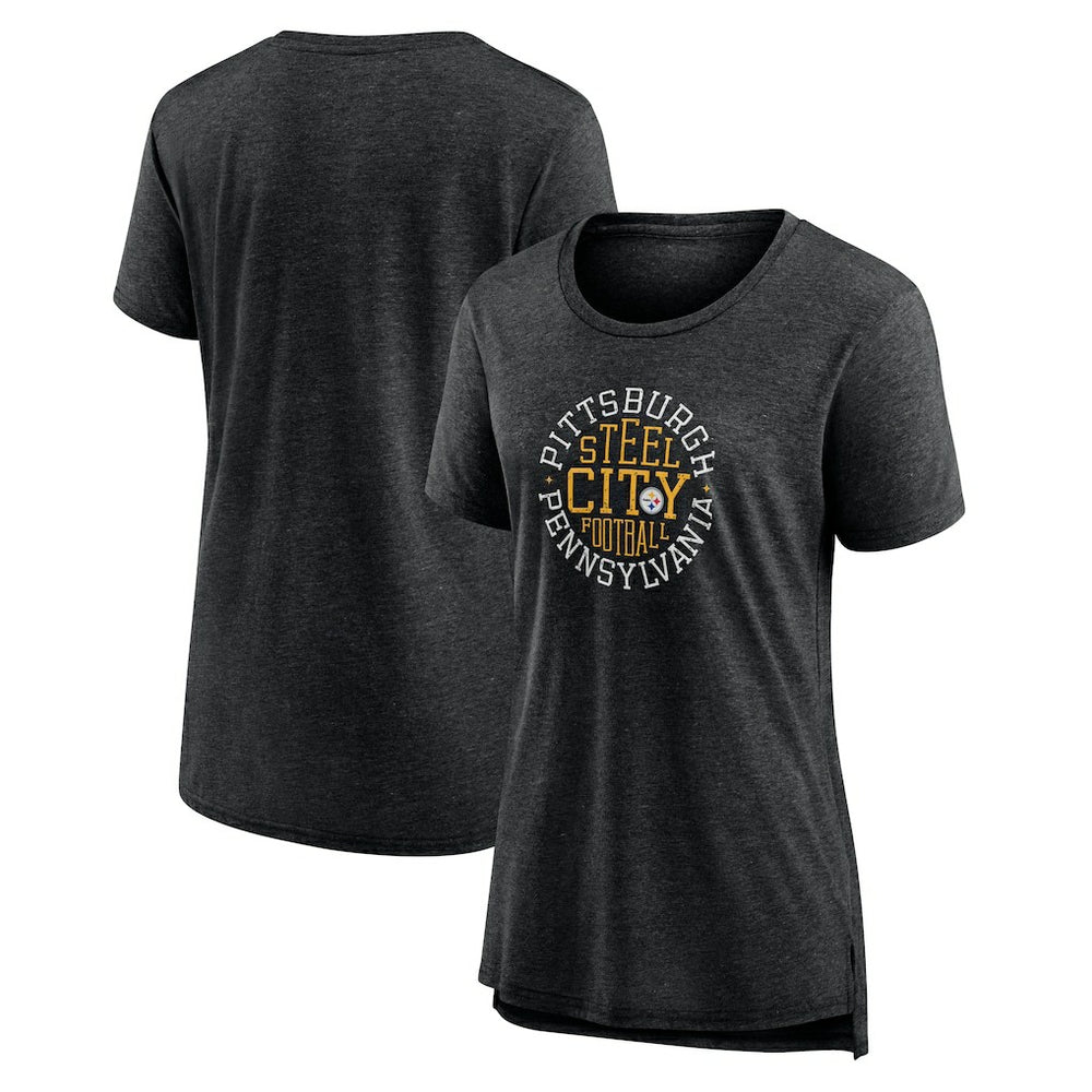 Pittsburgh Steelers Women's Steel City Tri-Blend T-Shirt - Charcoal on sale