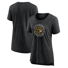 Pittsburgh Steelers Women's Steel City Tri-Blend T-Shirt - Charcoal on sale