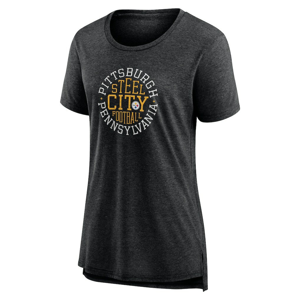 Pittsburgh Steelers Women's Steel City Tri-Blend T-Shirt - Charcoal on sale