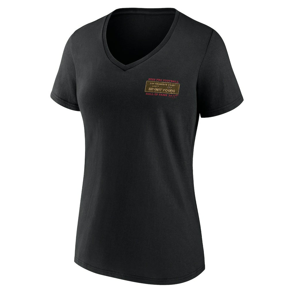 Bryant Young San Francisco 49ers Women's Hall of Fame V-Neck T-Shirt - Black discount