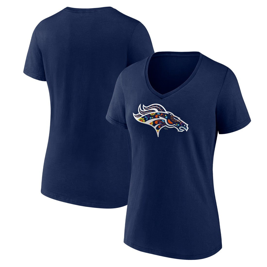 Denver Broncos Women's Mexico Bronco V-Neck T-Shirt - Navy online
