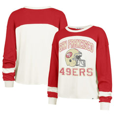 San Francisco 49ers '47 Women's Double Header Curve Toni Long Sleeve T-Shirt - Cream sale