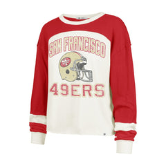 San Francisco 49ers '47 Women's Double Header Curve Toni Long Sleeve T-Shirt - Cream sale