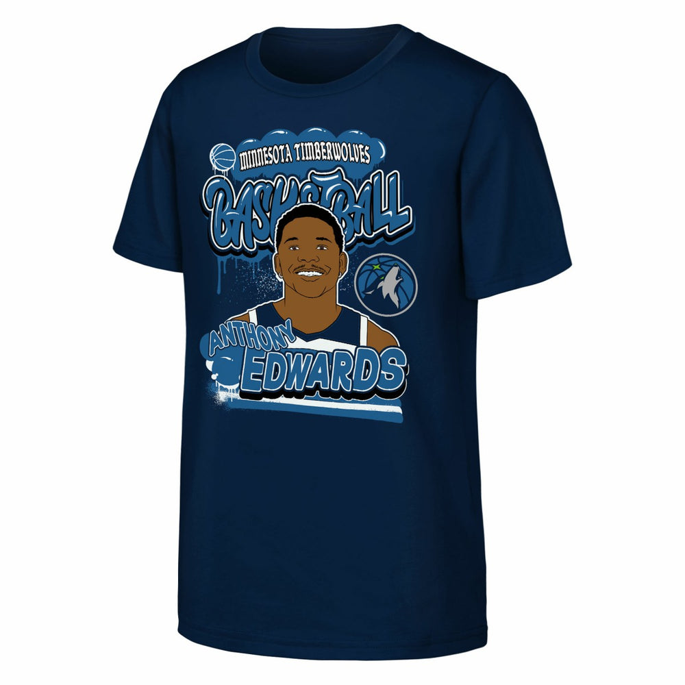Anthony Edwards Minnesota Timberwolves Outerstuff Youth Baller T-Shirt - Navy on sale