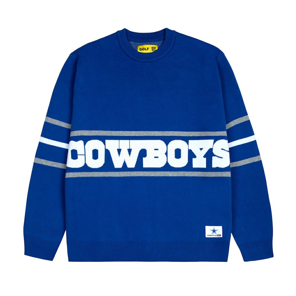 Dallas Cowboys GOLF WANG Jacquard Pullover Sweater - Blue sale