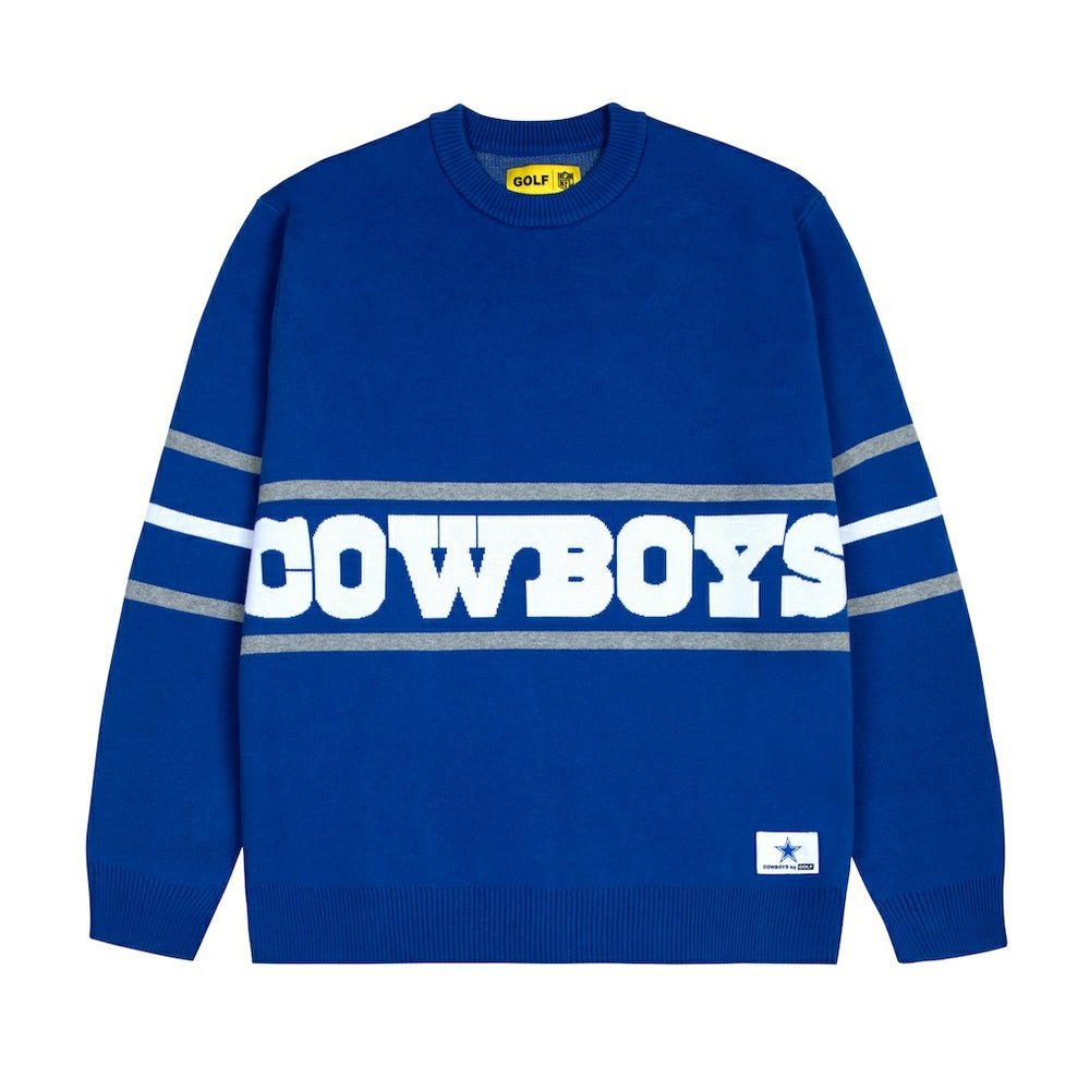 Dallas Cowboys GOLF WANG Jacquard Pullover Sweater - Blue sale