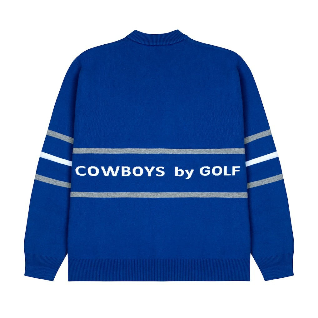Dallas Cowboys GOLF WANG Jacquard Pullover Sweater - Blue sale