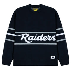 Las Vegas Raiders GOLF WANG Jacquard Pullover Sweater - Black sale