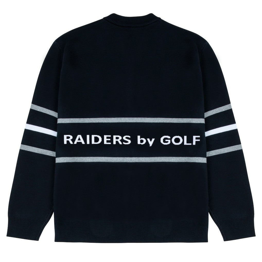 Las Vegas Raiders GOLF WANG Jacquard Pullover Sweater - Black sale