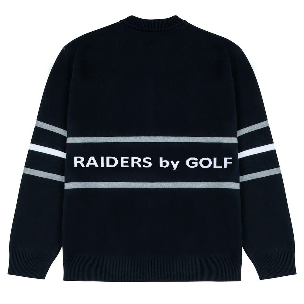 Las Vegas Raiders GOLF WANG Jacquard Pullover Sweater - Black sale