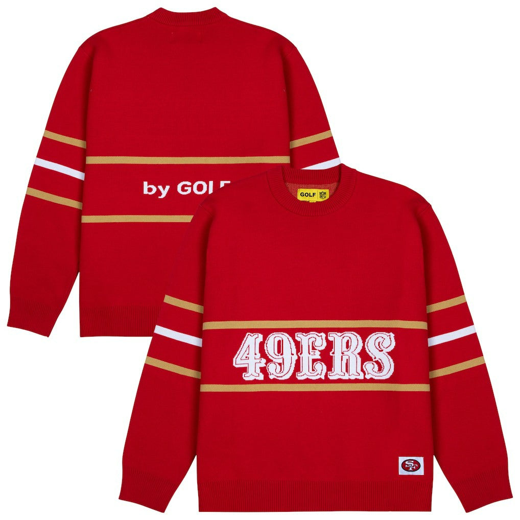 San Francisco 49ers GOLF WANG Jacquard Pullover Sweater - Scarlet for sale