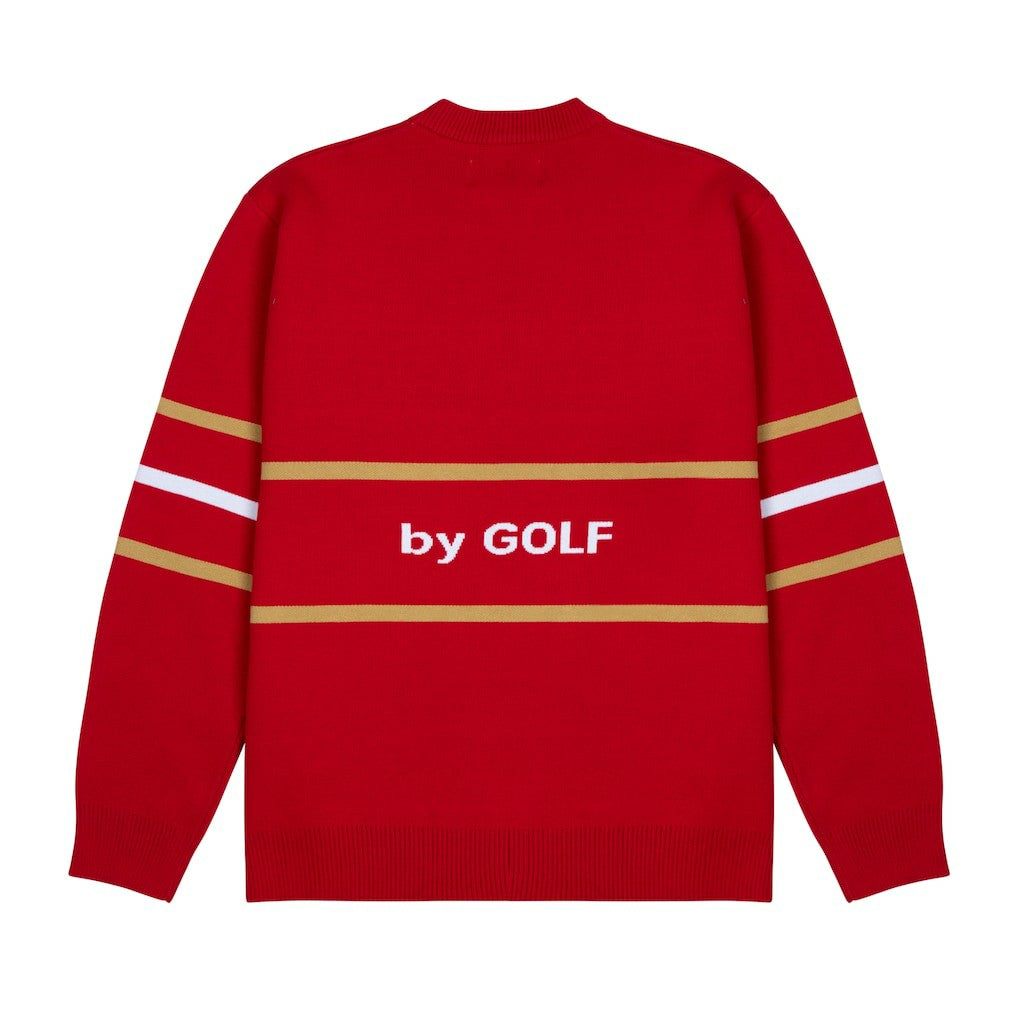 San Francisco 49ers GOLF WANG Jacquard Pullover Sweater - Scarlet for sale