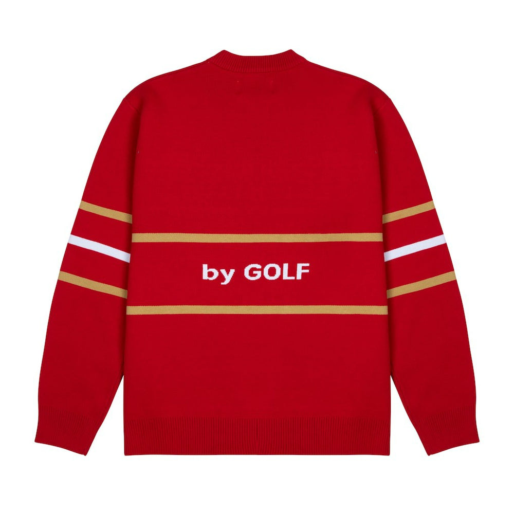 San Francisco 49ers GOLF WANG Jacquard Pullover Sweater - Scarlet for sale