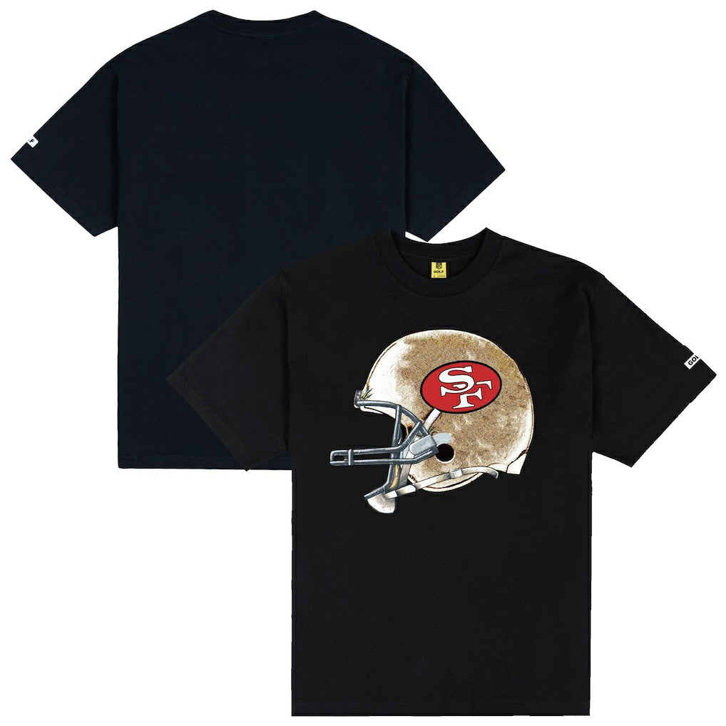 San Francisco 49ers GOLF WANG Helmet T-Shirt - Black for sale
