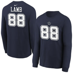CeeDee Lamb Dallas Cowboys Youth Player Name & Number Long Sleeve T-Shirt - Navy | Nike discount