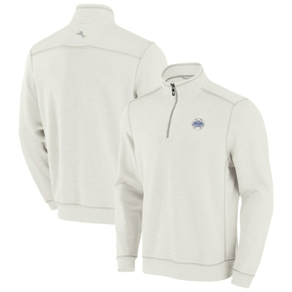 Houston Astros Tommy Bahama Sport Tobago Bay Tri-Blend Half-Zip Sweatshirt - Cream