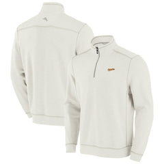 Baltimore Orioles Tommy Bahama Sport Tobago Bay Tri-Blend Half-Zip Sweatshirt - Cream