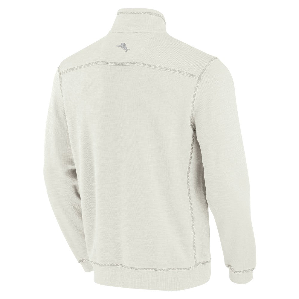 Cincinnati Reds Tommy Bahama Sport Tobago Bay Tri-Blend Half-Zip Sweatshirt - Cream