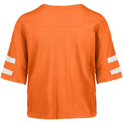 Cleveland Browns '47 Women's Premier Scout Cropped V-Neck T-Shirt - Orange for sale