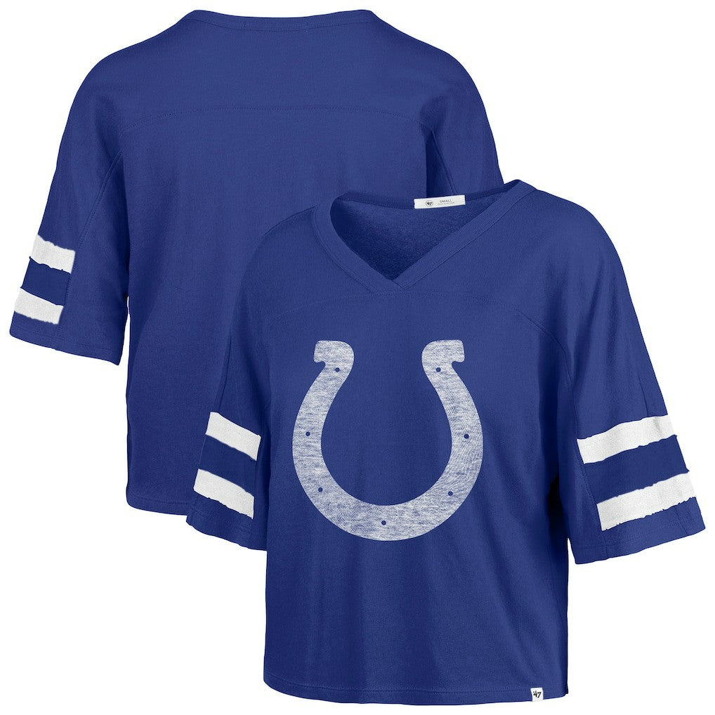 Indianapolis Colts '47 Women's Premier Scout Cropped V-Neck T-Shirt - Royal outlet