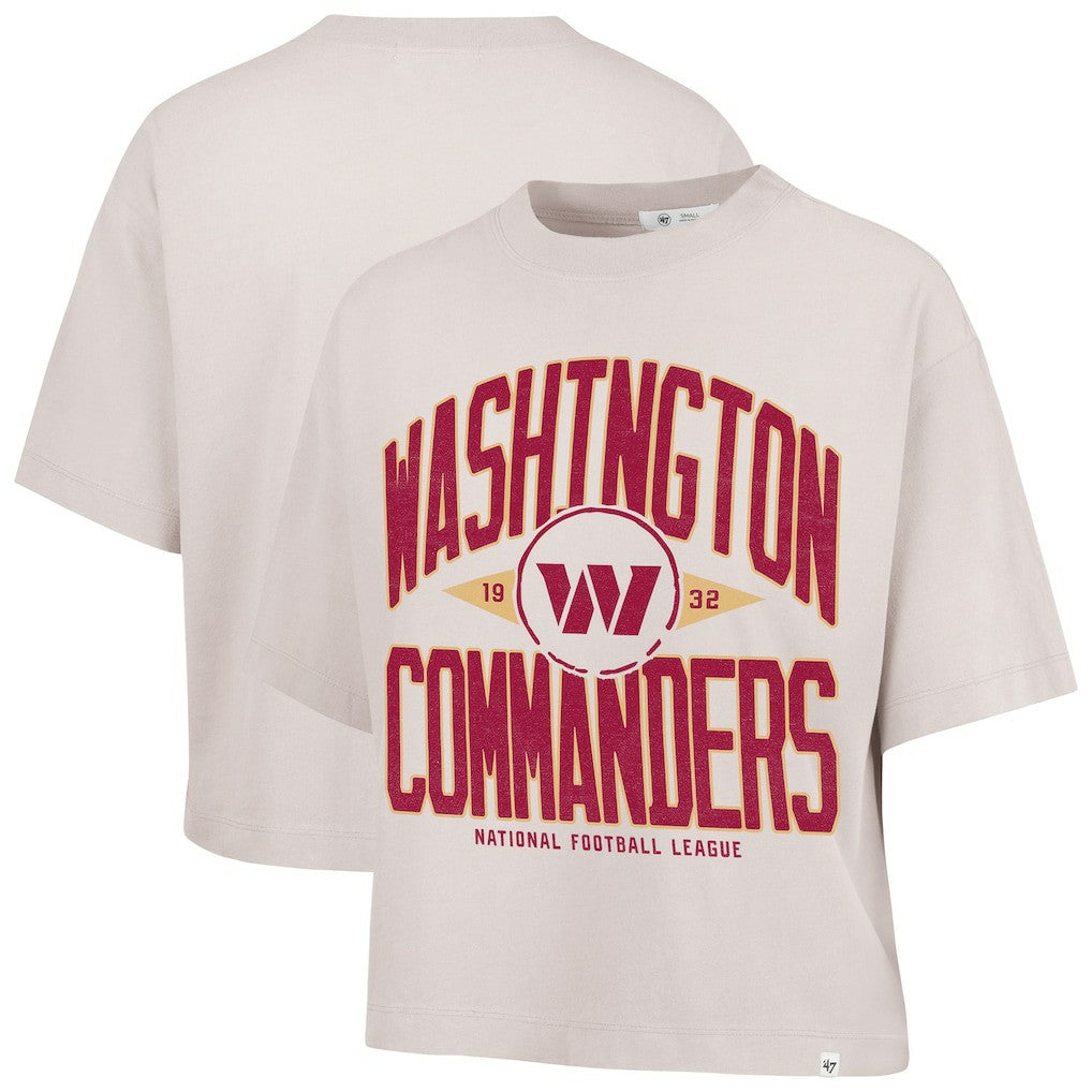 Washington Commanders '47 Women's Cropped Windthrow Ravine T-Shirt - Natural for sale