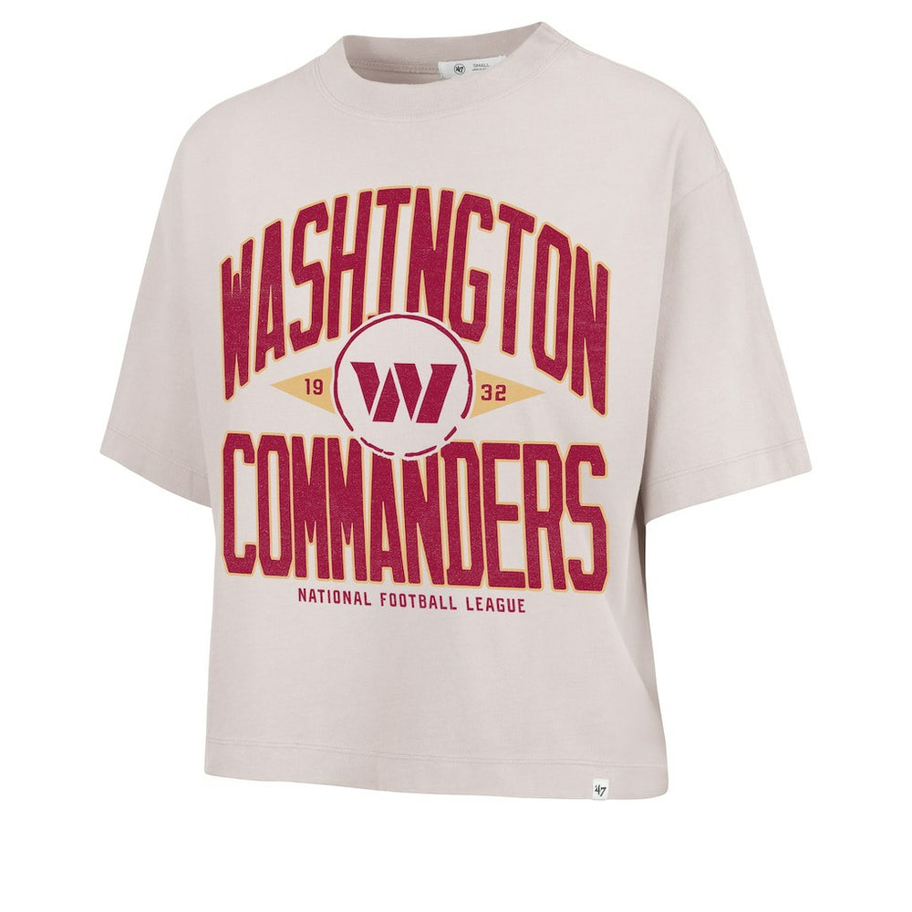 Washington Commanders '47 Women's Cropped Windthrow Ravine T-Shirt - Natural for sale